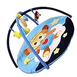 ノーブランド品 　全2色　赤ちゃん　遊びマット　ベビージム　プレイマット　ラトル　ガラガラ　 - ブルー