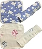 krodlo よだれ カバー 綿 ガーゼ ホック 式 サッキング パッド 細菌防止 綿100％　 6重ガーゼ 2枚 8重ガーゼ 2枚 (４枚 セットグループ2)