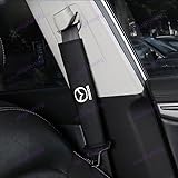 マツダ カーシートベルトカバー シートベルトパッド CX-3/CX-4//CX-5/CX-8/アテンザ/アクセラ/デミオ 全シリーズ対応 レザー 肩パット シートベルトショルダー 肩保護カバーシート 圧迫感軽減 子供から大人まで対応 2本セット (ブラック) [並行輸入品]