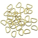 [KUKU工房] Dカン レザークラフト金具 30個セット (内径10mm, ゴールド)