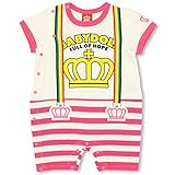 BABYDOLL（ベビードール） レインボーフェイクサスペンダー半袖ロンパース 子供服 ベビー 80cm ピンク