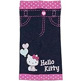 【日本製】2016年 秋冬 HELLO KITTY ハローキティ 綿混ニット デニム風 ７分丈パンツ ネイビー◇90-95cm