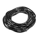 Merssavo 6-16Mブラックフレキシブルワイヤースパイラルラップスリーブバンドチューブケーブルプロテクター6-12mm