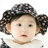KRODLO ベビーハット 赤ちゃん 帽子 春夏 紫外線防止 女の子 男の子 綿 UVカット ハット 日差し 100％コットン (からすばいろ)