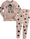 [Vaenait Baby]キッズ12ヶ月-9歳綿100％ルームウェア長袖パジャマ寝間着上下セット Dot Bow Pink XS