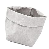 Baoblaze クラフト紙袋　洗濯可能　収納袋　自立袋　 植物ホルダー　全2サイズ4色　果物　キャンディー　お菓子　多用途　　 - グレー；10x10x20cm