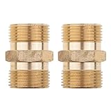 Baoblaze 2個セット　M22x15mm　ソケット　高圧洗浄機用　真鍮　クイックコネクト　継手　