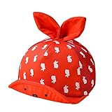 Cutelove 日よけ帽子 ハット メッシュキャップ 子供 ウサギ柄 鳥打ち帽子 男女兼用 紫外線対策 日焼け止め 熱中症対策 お出かけ つば広 野球帽 お耳付き 可愛い帽子