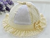 WIN　赤ちゃん の 日よけ 帽子 女の子 男の子 紫外線 防止 お出かけ用 ベビー ハット 新生児　水玉 可愛い 帽子　ベビー キッズ 日焼け 帽子 UV 日よけ (イエロー)
