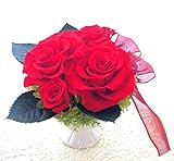 プリザーブドフラワー ギフト 真っ赤な薔薇を使ったアレンジ 情熱の赤い薔薇 お誕生日プレゼント 還暦のお祝い