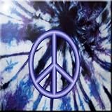 Rikki Knight Peaceロゴon Blue Tie Dieデザインアートセラミックタイル4 by 4インチ、