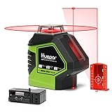 Huepar 5ライン レーザー墨出し器 レッド レーザー 赤色 クロスラインレーザー 自動補正機能 高輝度 高精度 ライン出射角360°4方向大矩照射モデル 地墨 鉛直ポイント 5ライン+2ポイント