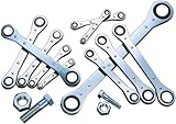 Craftsman 9-42112 12 Point Flat Ratcheting Box End Metric and Standard Wrench Set, 12-Piece [並行輸入品]