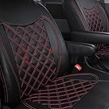 ダイハツ S500P / S510P ハイゼットトラック シートカバー（ジャンボ不可） 車種専用 H26.9〜　新型も装着可能　運転席or助手席or一台分 内装パーツ 軽トラック用品 軽トラ用シートカバー 汚れ防止 (運転席+助手席　セット, レッドキルト)