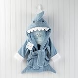 Baby Aspen "Let the Fin Begin" Blue Terry Shark Robe, Blue, 0-9 months