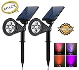 ソーラー LED ライト（第三世代）Siensync(TM) ソーラー アウトドアー スポットライト 省エネ 屋外用 充電式 防水加工 バルブ 車道 庭 芝生 ガーデン 多彩 2個セット