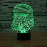 Huiyuanデスクテーブルランプ3d LED Star War Clone Troopersナイトライト7色変更照明ランプギフト家庭用ホーム装飾アクセサリー