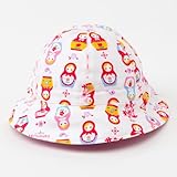 笑顔でおでかけベビー帽子・ハット（日本製）　幸せいっぱいラブリーマトリョーシカ（ホワイト）　B20010