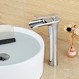 Wovierクロム/つや消しニッケル/ Oil Rubbed Bronzeウォーターフォール浴室排水溝シンク蛇口、シングルハンドル単穴洗面所蛇口、ミキサータップ 8268