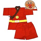 アンパンマン 甚平 夏物 変身なりきり甚平 お面付き パジャマ ANPANMAN 男の子 女の子 fo-sa11 95cm レッド