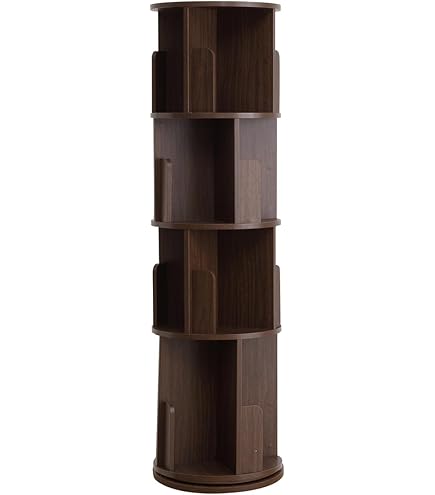 Amazon｜本棚 回転式本棚 360° 無垢材シェルフ 絵本棚 リビングルーム