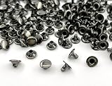1「片8」 100組入 片面カシメ 頭8mm 足6mm カシメ 8mm カシメセット 革細工金具 かしめ カシメ金具 レザークラフト 金具 頭径8mm 足6mm,黒ニッケル