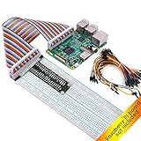 LK COKOINO ラズベリーパイGPIOブレイクアウト用 Tタイプ GPIO拡張ボード+830ポイント はんだなしブレッドボード+ジャンパーケーブル65個+40ピンレインボーリボンケーブル