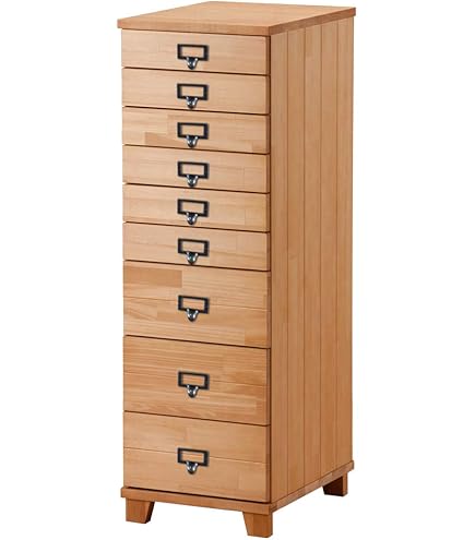 Amazon｜【兵庫県豊岡製・ほぼ完成品】多段チェスト B4対応 9段 木製