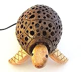 動物の夜ライトforキッズ木製ココナッツシェルランプ寝室タイから Bobbing Turtle