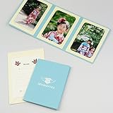 写真台紙 記念写真のプレゼントに最適 ポケット台紙タント『Memories/エンゼルハート』L3面（タテ・タテ・タテ） (ブルー)