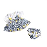 夏ベイビー服 女の子ワンピース Pojour 1-6歳キッズ用かわいい花３セット 子供ギフト 綿 通気 グレー (70cm)