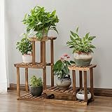 木製フラワーラック室内植物スタンド木製植物フラワーディスプレイスタンド木製ポットシェルフストレージラック屋外 (色 : A)