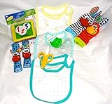 Baby Hand & Feet Rattles / Baby Bibs / Baby Boy or Girl Gift/ 10 Piece Baby Set [並行輸入品]