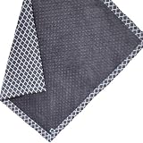 Cozy Wozy Quatrefoil Print Cotton and Minky Baby Blanket with Mitered Corners, Gray, 32 x 37 by Cozy