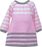 Baby Girls 3 m-24 mピンク長袖ストライプIntarsiaニットセータードレス カラー: ピンク