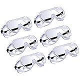 [Cone] 保護メガネ Anleikf ゴーグル 曇らない 防護 安全 防塵 飛沫対策眼鏡 オーバーグラス 曇り止め 防曇 保護用アイゴーグル眼鏡着用可耐衝撃性 防花粉 透明 軽量 防災ゲッズ 破片対応 アウトドア/作業用 (保護ゴーグル 6個)