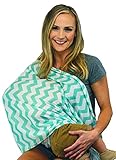 Breastfeeding Cover Infinity Nursing Scarf - Mint / White Chevron Pattern - Many Colors and Patterns