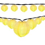 Lalapao Lantern Battery Operated Timer String Lights 20LED Fabric Ball Fairy Christmas Decor For Out