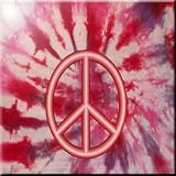 Rikki Knight Peace Logo on Red Tie Dieデザインアートセラミックタイル4 by 4インチ、