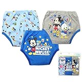 (ブルー/90cm) ベビー トレーニングパンツ トレパン 男の子 DISNEY ディズニー ミッキー ドナルド 3枚組 3層構造 男児 ベビー