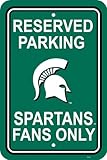 Fremont Die Michigan State Spartans Collegeスポーツチームロゴプリントホームオフィス寮の装飾12 " x 18 "予約プラスチック駐車場サイン