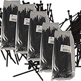 BlueDot Trading Zip Ties-3.5x200, 8 inch UV resistant nylon plastic cable zip wire tie, black, 500 p