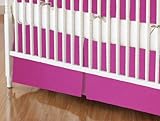 SheetWorld - MINI Crib Skirt (24 x 39) - Hot Pink Woven - Made In USA by sheetworld