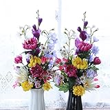 山久 仏様のお供えに グラジオラス と 菊 の 花束一対 1908-2805 CT触媒加工 シルクフラワー 造花 仏花