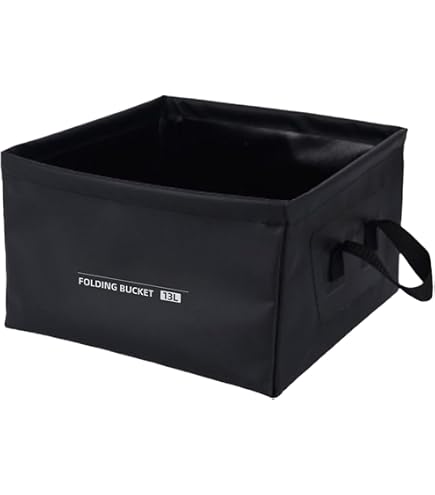 Amazon.co.jp: 折りたたみ式四角バケツ キャンプバケツ 13L・大容量 布