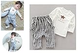 SmilePokke　（スマイルポッケ）　ベビー　ロンパース　サロペット　（男の子　も　おしゃれ　に）　Ｔシャツ　サロペット　セット　長袖　春　秋　８０CM　ブルー　ｍ015-80b