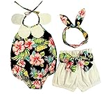 DQdqベビー女の子3 Piece Bodysuits withブルマヘアバンド100 %コットン