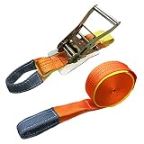 ベストアンサー 荷締め 固定ベルト ラッシングベルト タイダウン 破断荷重 2000kg ベルト幅 50mm 固定側 1m ラチェットベルト Iフック ロープフック対応 ラチェット式 巻側 6m 1本セット