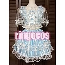 Amazon.co.jp: [HIRA] アイドル衣装 水色×白 編み上げリボン  