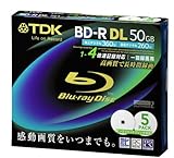 TDK 録画用ブルーレイディスク BD-R DL 50GB 1-4倍速対応 ホワイトワイドプリンタブル 5枚入り 5mmケース BRV50PWB5S